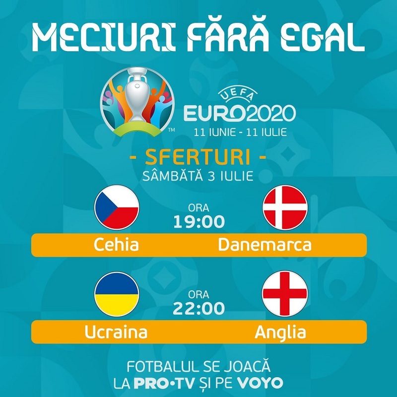 Meciurile Spaniei şi Italiei din sferturile Euro 2020 au fost lider de audienţă la Pro TV