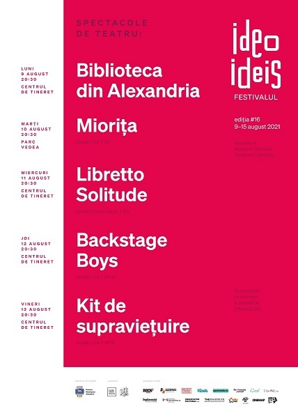 Festivalul Ideo Ideis #16 - Ateliere şi sesiuni de mentorat, filme premiate şi spectacole de teatru pentru adolescenţii din 9 oraşe