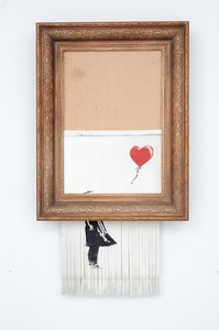 „Girl with Balloon”, lucrarea lui Banksy autodistrusă în direct, din nou în licitaţie