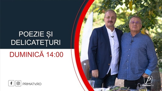 Mircea Dinescu l-a invitat pe Vasile Dâncu în emisiunea „Poezie şi delicateţuri” de la Prima TV - VIDEO