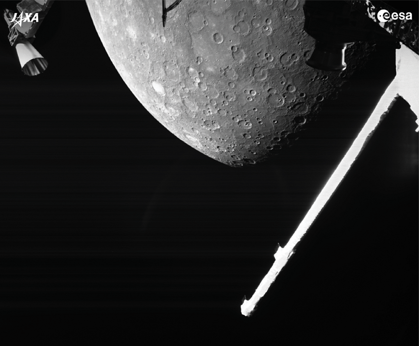 Primele imagini cu planeta Mercur surprinse de BepiColombo, publicate
