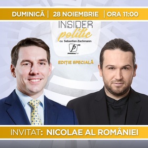 Fostul principe Nicolae al României este invitatul ediţiei de duminică a emisiunii "Insider Politic" de la Prima TV