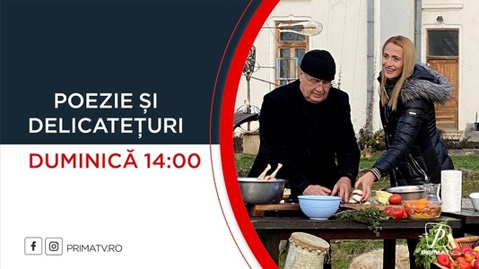 Camelia Potec este invitata lui Mircea Dinescu în emisiunea „Poezie şi delicateţuri” de la Prima TV