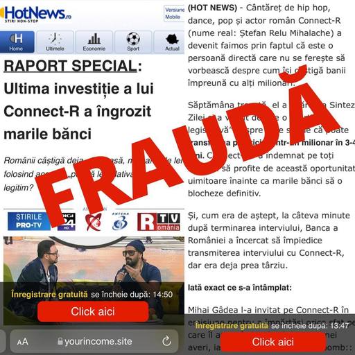 Directoratul Naţional de Securitate Cibernetică avetizează că şi identitatea vizuală a HotNews a fost copiată cu scopul de a frauda utilizatorii şi de a le extrage date personale sau date financiare 