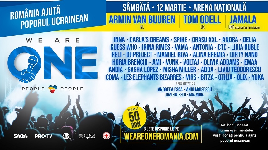 ENEX, importantă asociaţie a radiodifuzorilor comerciali din lume, va transmite pentru partenerii săi concertul caritabil din România „We Are One”