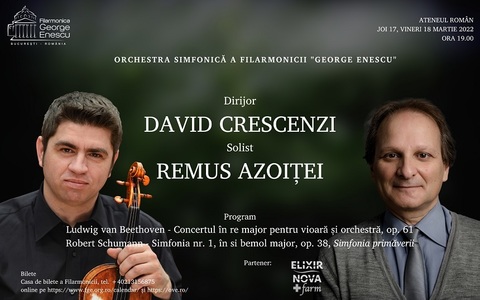 Remus Azoiţei interpretează „Concertul pentru vioară de Beethoven” pe scena Ateneului Român