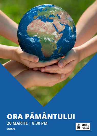Earth Hour/ Ora Pământului, cea mai mare acţiune voluntară de mediu, pe 26 martie. Companii, instituţii, oameni din 8.000 de oraşe se alătură evenimentului