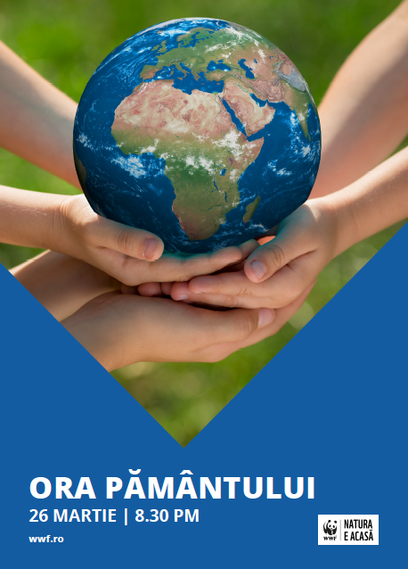 Earth Hour/ Ora Pământului, cea mai mare acţiune voluntară de mediu, pe 26 martie. Companii, instituţii, oameni din 8.000 de oraşe se alătură evenimentului