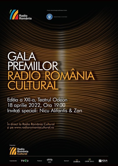 Gala Premiilor Radio România Cultural 2022 - Artistul Mircia Dumitrescu, Nicu Alifantis & Zan, prof.univ. Răzvan Cherecheş, Teatrul Tineretului Piatra Neamţ, între nominalizaţi