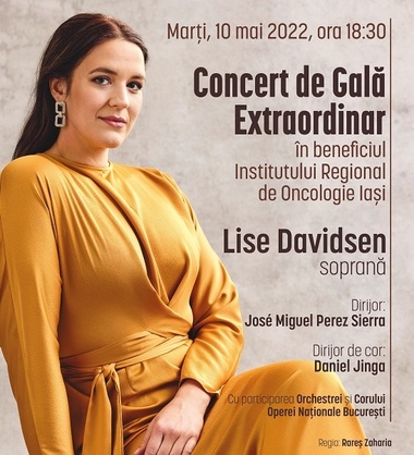 Celebra soprană norvegiană Lise Davidsen cântă pe scena Operei Naţionale Bucureşti, într-un concert de gală caritabil