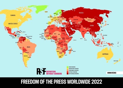 Active Watch: România pierde opt poziţii în clasamentul global al Libertăţii Presei 2022