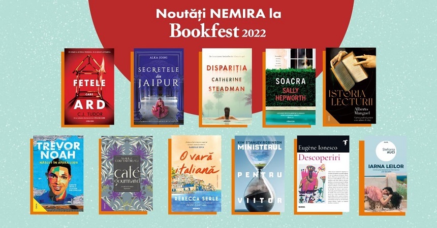 Noutăţi Nemira şi Nemi la Bookfest 2022 - Jurnalul nepublicat până acum în limba română al lui Eugène Ionesco, "Secretele din Jaipur" de Alka Joshi şi colecţia de poveşti "Tina Balerina"