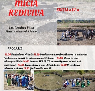 Festivalul de reconstituire istorică şi educaţie pentru patrimoniu „Micia Rediviva” are loc duminică