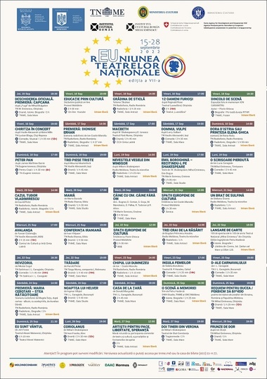 Spectacole şi dezbateri culturale organizate cu sprijinul ICR la Reuniunea Teatrelor Naţionale Româneşti de la Chişinău