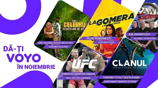 Filme româneşti şi competiţii sportive, în noiembrie, pe VOYO