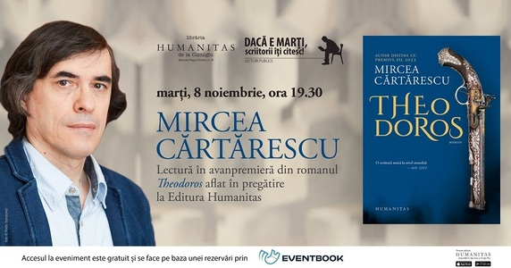 Mircea Cărtărescu va citi în avanpremieră din romanul "Theodoros", aflat în pregătire la Editura Humanitas