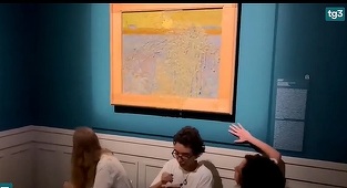 Activişti de mediu au aruncat cu supă de legume pe un tablou de Van Gogh la Roma - VIDEO