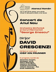 Concert de Anul Nou la Ateneul Român în 5 şi 6 ianuarie