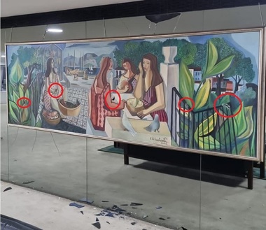 Sculpturi vandalizate, tablouri perforate, obiecte vechi distruse sunt câteva dintre pagubele enorme aduse patrimoniului brazilian în urma revoltelor - FOTO