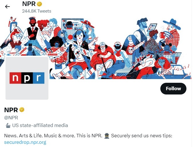 Radioul american NPR, "afiliat statului american" de Twitter, a protestat contra reţelei