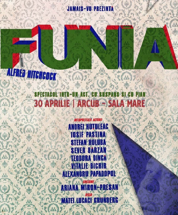 "Funia", spectacol de teatru adaptat după Hitchcock, la ARCUB