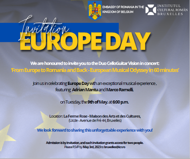 Ziua Europei la ICR şi reprezentanţe: Proiecţii de film, concerte, conferinţe, expoziţii, jocuri şi concursuri, spectacole de dans