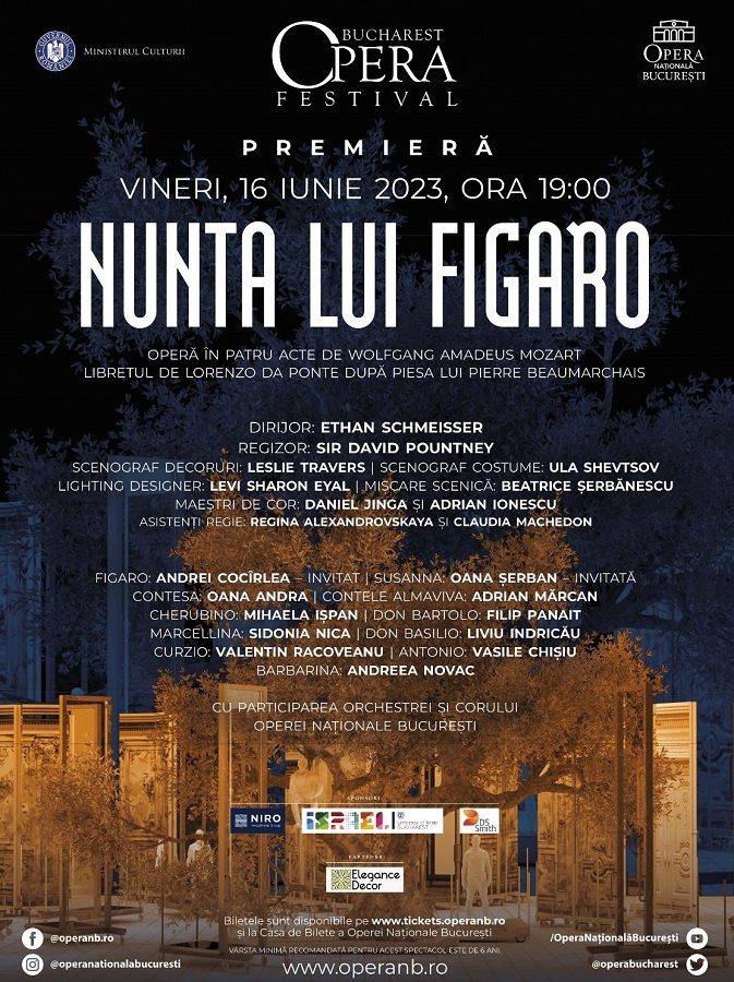 Premiera „Nunta lui Figaro” deschide cea de-a doua ediţie a Bucharest Opera Festival