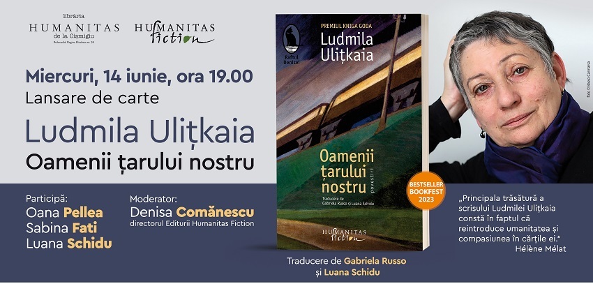 Volumul de povestiri "Oamenii ţarului nostru" de Ludmila Uliţkaia, ce prezintă aspecte semnificative din Rusia ultimului secol, lansat la Librăria Humanitas de la Cişmigiu