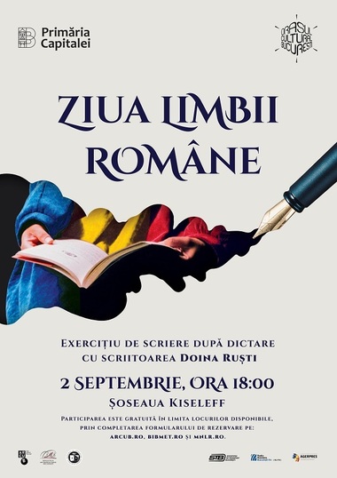 Ziua Limbii Române - Exerciţiu colectiv de dictare cu scriitoarea Doina Ruşti, pe Şoseaua Kiseleff din Bucureşti