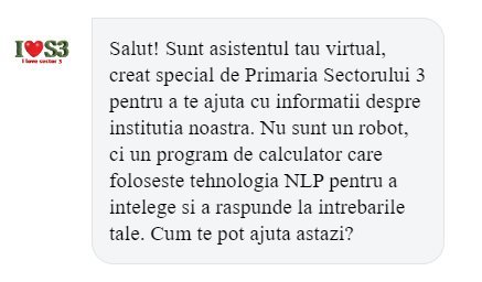 Sistem de chat dotat cu inteligenţă artificială, pe site-ul oficial al Primăriei Sector 3 / Poate ajuta cetăţenii în rezolvarea nevoilor administrative, dar continuă să înveţe

