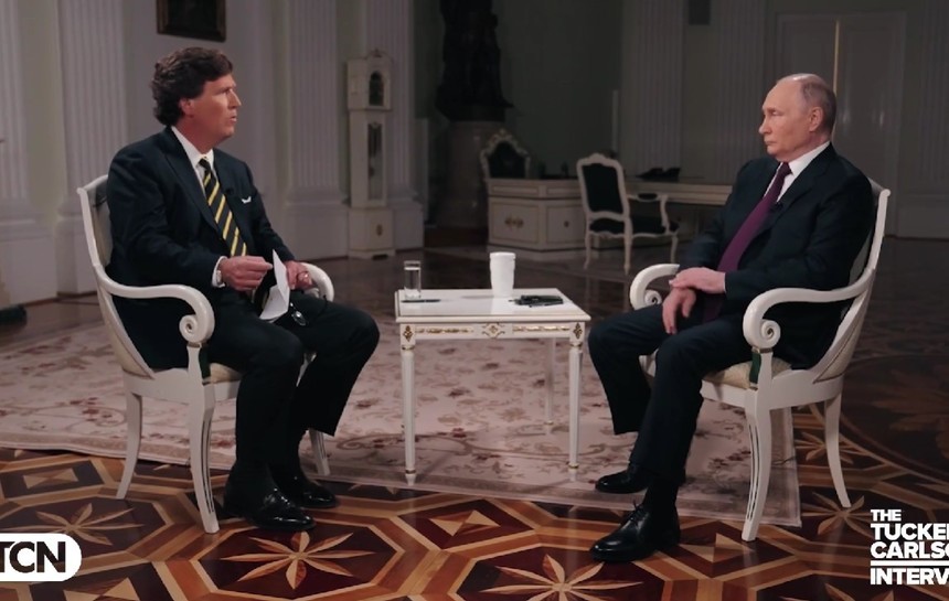 Vladimir Putin, surprins de lipsa unor "întrebări tăioase" în interviul cu Tucker Carlson