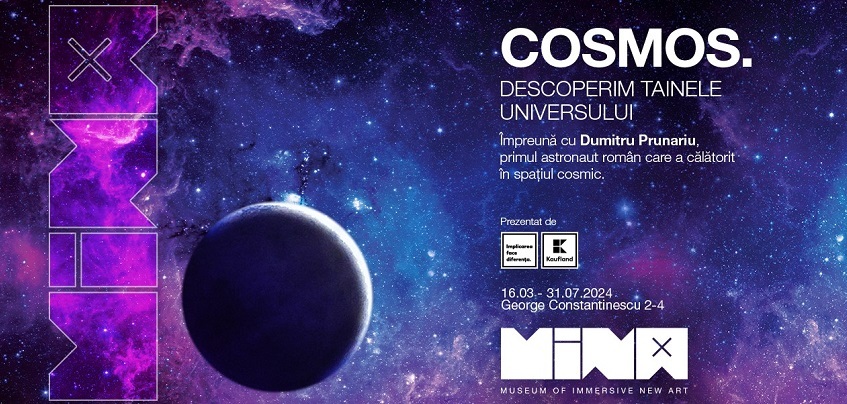 "Cosmos - Descoperă tainele universului", nou spectacol imersiv la Muzeul MINA. Întâlnire cu Dumitru Prunariu, duminică