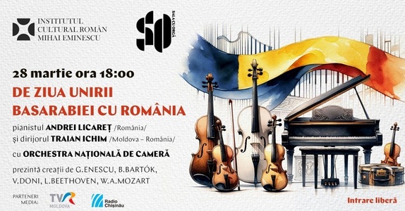 Ziua Unirii Basarabiei cu România, marcată prin expoziţii, concerte şi proiecţii de Institutul Cultural Român