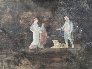 Sală de banchet cu fresce bine conservate, dezgropată dintre ruinele Pompeiului - FOTO