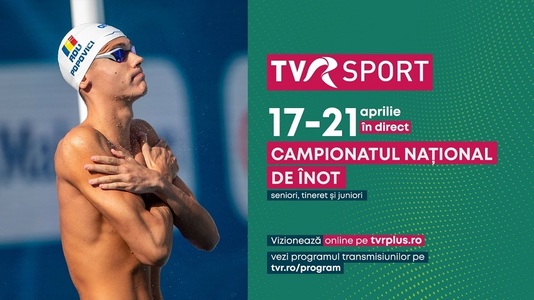 Televiziunea Română difuzează Naţionalele de Nataţie. David Popovici şi Vlad Stancu, printre sportivii care vor concura în Bazinul de la Otopeni