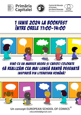Cea mai lungă bandă desenată, inspirată din literatura română, va fi realizată la Bookfest 2024