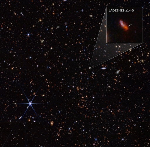 Telescopul James Webb a detectat cea mai îndepărtată galaxie cunoscută