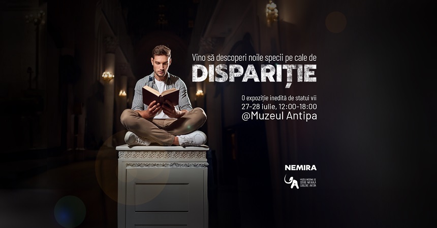 „Cititorul - O nouă specie pe cale de dispariţie”, expoziţie temporară de statui vii la Muzeul "Antipa"