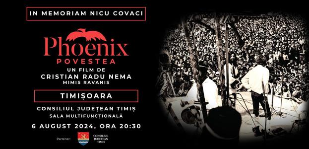 Eveniment în memoria lui Nicu Covaci, la Consiliul Judeţean Timiş/ Intrare liberă pentru vizionarea filmului ”Phoenix: Povestea”