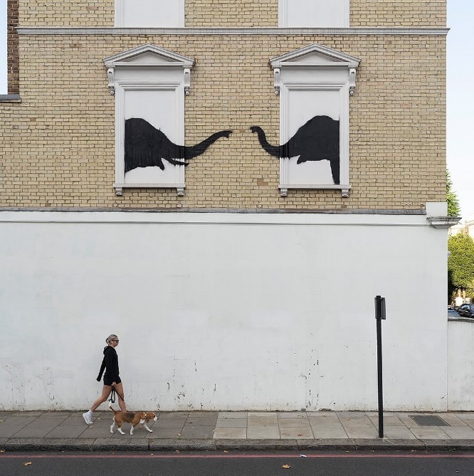 Banksy a revendicat o a doua lucrare cu animale apărută la Londra