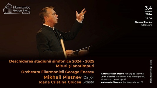 Biletele pentru concertele din stagiunea simfonică a Filarmonicii "George Enescu" vor fi puse în vânzare miercuri, la ora 11.00