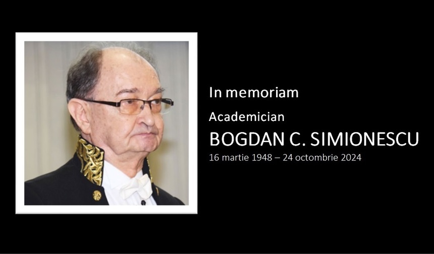 Fostul vicepreşedinte al Academiei Române Bogdan Simionescu a murit, joi, la vârsta de 76 de ani