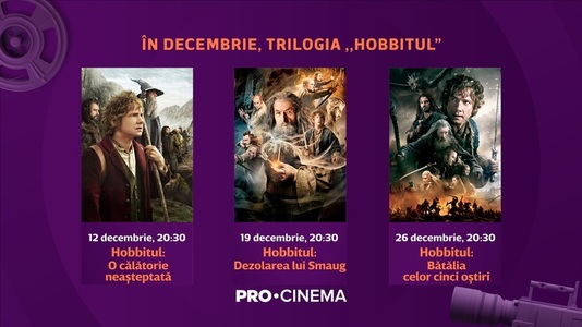 Seria „The Hobbit” şi producţii româneşti vor putea fi urmărite în decembrie la PRO Cinema