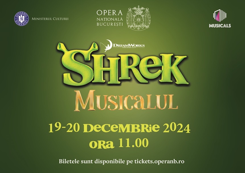 Musicalul „Shrek” revine la Opera Naţională Bucureşti, în 19 şi 20 decembrie, cu Dan Helciug în rolul capcăunului 