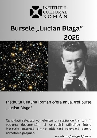 ICR a lansat apelul la candidaturi pentru bursele „Lucian Blaga“ 2025