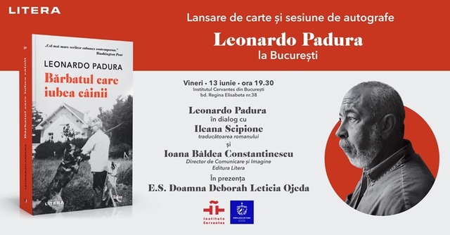 Leonardo Padura, unul dintre cei mai importanţi scriitori cubanezi, va lansa la Bucureşti romanul „Bărbatul care iubea câinii”