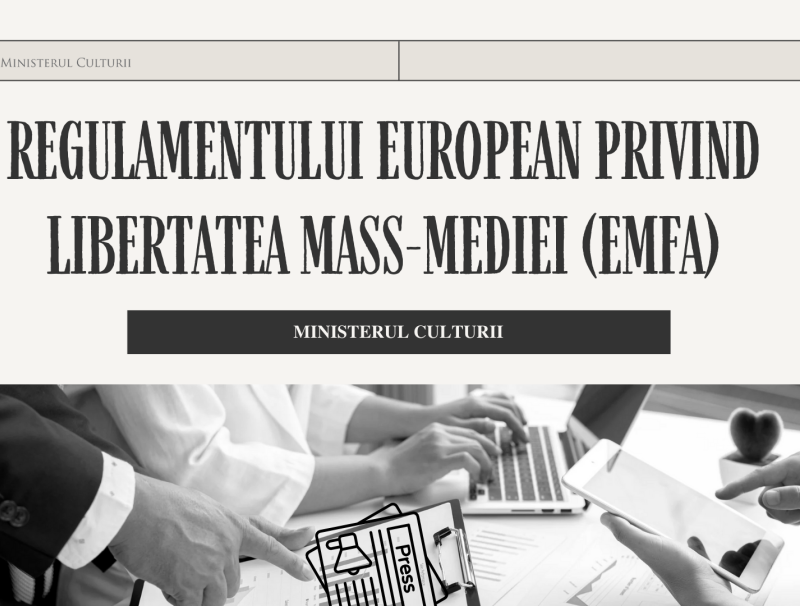 Ministerul Culturii adaptează legislaţia pentru aplicarea Regulamentului european privind libertatea presei - Măsurile vizează protejarea jurnaliştilor împotriva supravegherii abuzive şi a intimidării lor 
