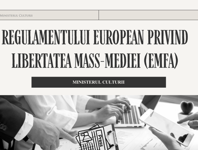 Ministerul Culturii adaptează legislaţia pentru aplicarea Regulamentului european privind libertatea presei - Măsurile vizează protejarea jurnaliştilor împotriva supravegherii abuzive şi a intimidării lor 