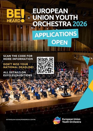 Muzicienii români cu vârste între 16 şi 26 de ani se pot înscrie la selecţia anuală pentru Orchestra de Tineret a Uniunii Europene, până în 10 octombrie