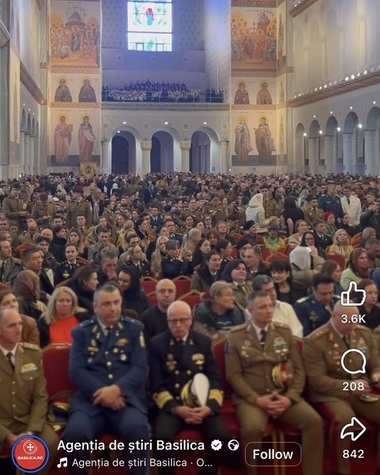 Patriarhia Română, referitor la interpretarea piesei „Avem o ţară” în Catedrala Naţională: "Textul poeziei, atribuită eronat lui Radu Gyr, nu promovează în niciun fel elemente ale vreunei doctrine politice totalitare"